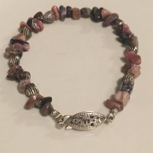 Pink and Brown Stone Bracelet